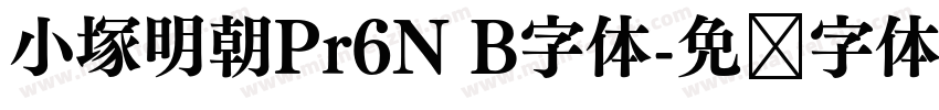 小塚明朝Pr6N B字体字体转换